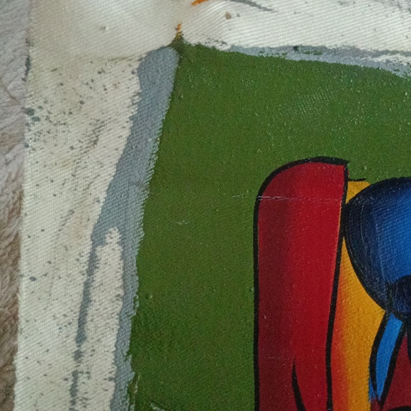 Haitian Folk Art Painting on Cloth - Picture 4 of 4